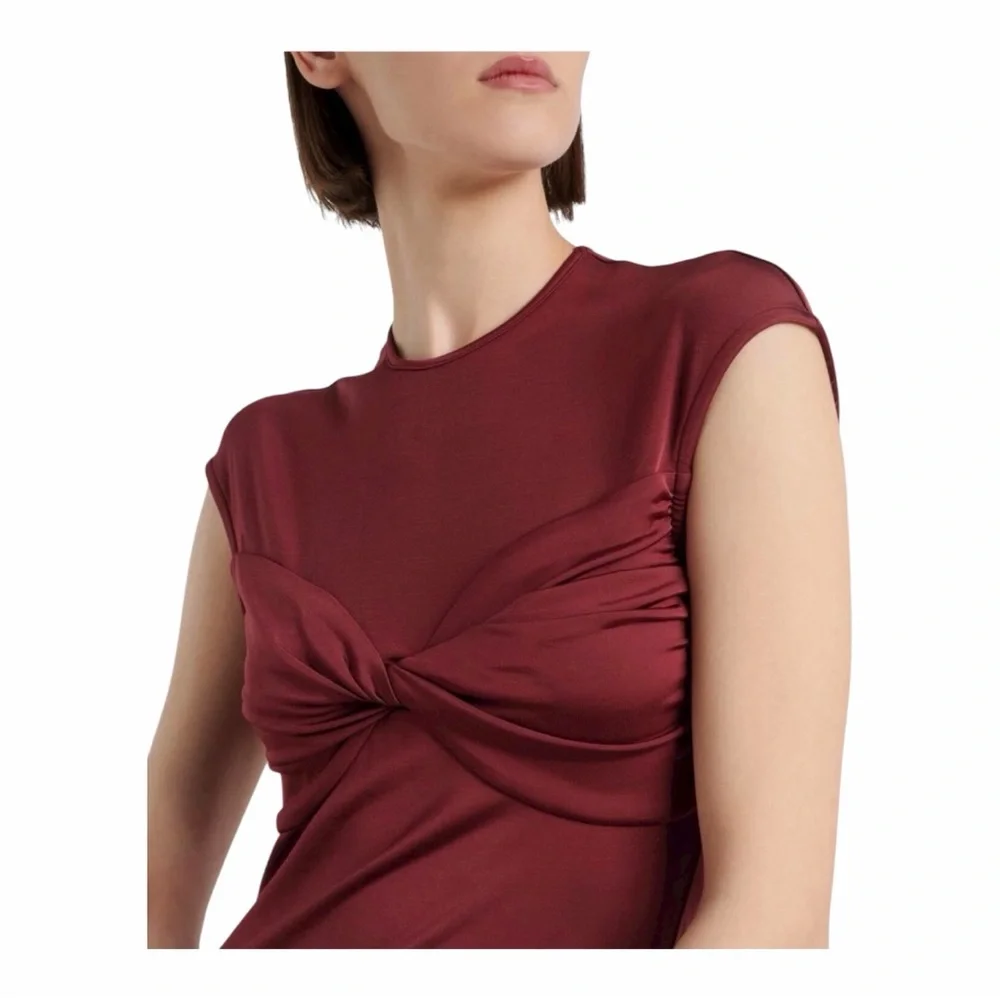 TOVE Mali Gathered Jersey Maxi‎ Dress Cinnamon Size 8 - Picture 3 of 8